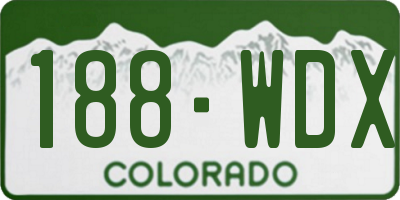 CO license plate 188WDX