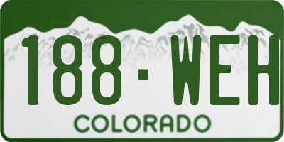 CO license plate 188WEH
