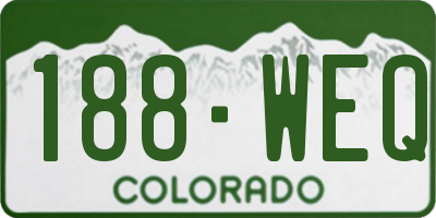 CO license plate 188WEQ