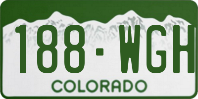CO license plate 188WGH