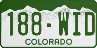 CO license plate 188WID