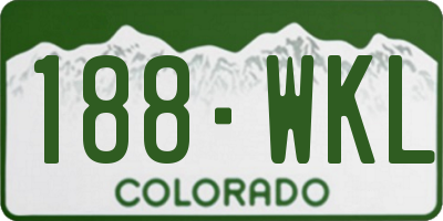 CO license plate 188WKL