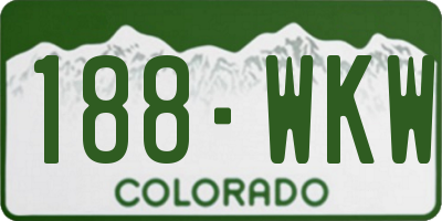 CO license plate 188WKW