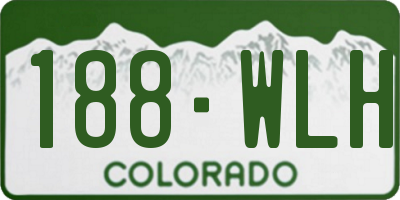 CO license plate 188WLH