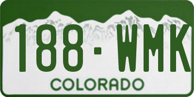 CO license plate 188WMK