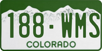 CO license plate 188WMS