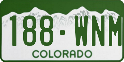 CO license plate 188WNM