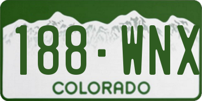CO license plate 188WNX
