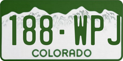 CO license plate 188WPJ