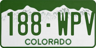 CO license plate 188WPV