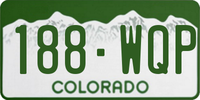 CO license plate 188WQP