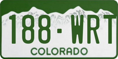 CO license plate 188WRT