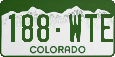 CO license plate 188WTE
