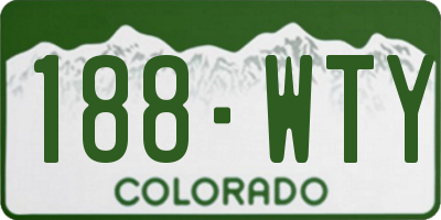 CO license plate 188WTY