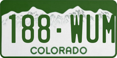 CO license plate 188WUM