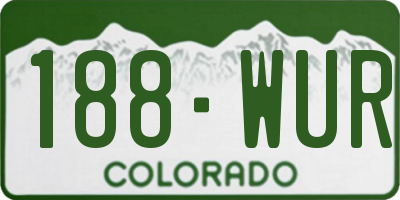 CO license plate 188WUR