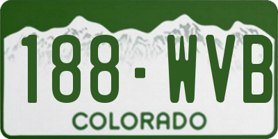 CO license plate 188WVB
