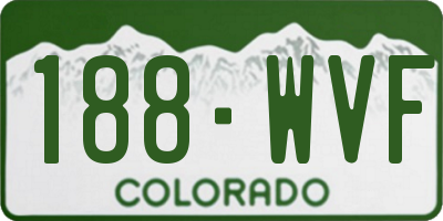 CO license plate 188WVF