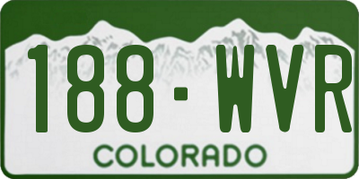 CO license plate 188WVR