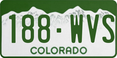 CO license plate 188WVS