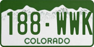 CO license plate 188WWK