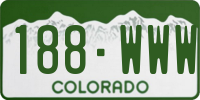 CO license plate 188WWW