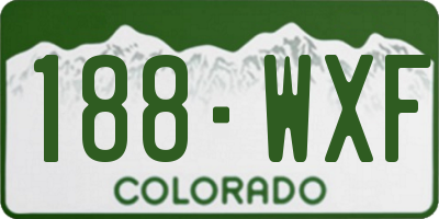 CO license plate 188WXF