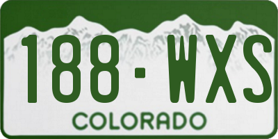 CO license plate 188WXS