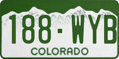 CO license plate 188WYB
