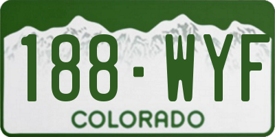 CO license plate 188WYF