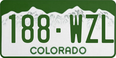 CO license plate 188WZL