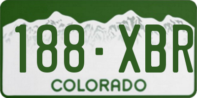 CO license plate 188XBR