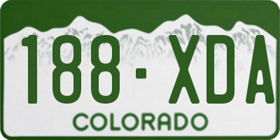 CO license plate 188XDA
