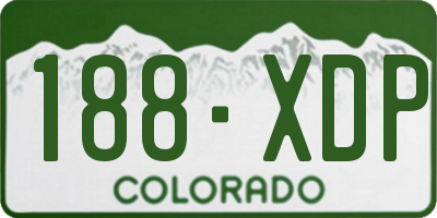 CO license plate 188XDP