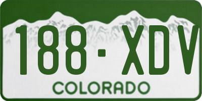 CO license plate 188XDV