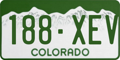 CO license plate 188XEV