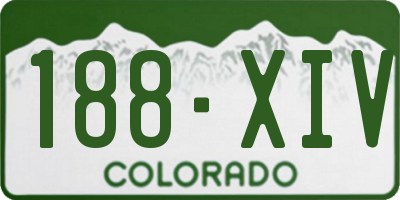 CO license plate 188XIV