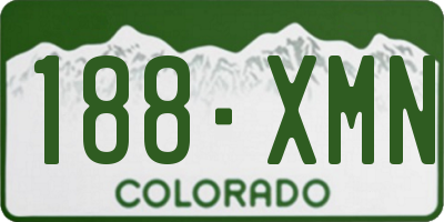 CO license plate 188XMN