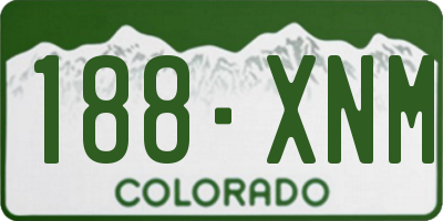 CO license plate 188XNM