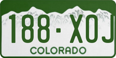 CO license plate 188XOJ