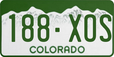 CO license plate 188XOS