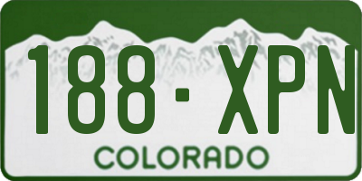 CO license plate 188XPN
