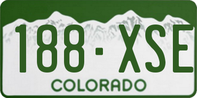 CO license plate 188XSE