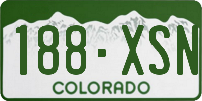 CO license plate 188XSN