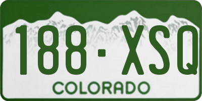 CO license plate 188XSQ