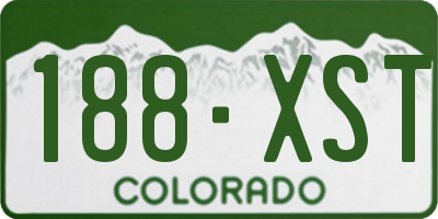 CO license plate 188XST