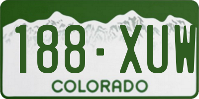 CO license plate 188XUW