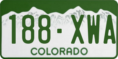 CO license plate 188XWA