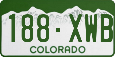 CO license plate 188XWB
