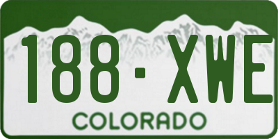 CO license plate 188XWE
